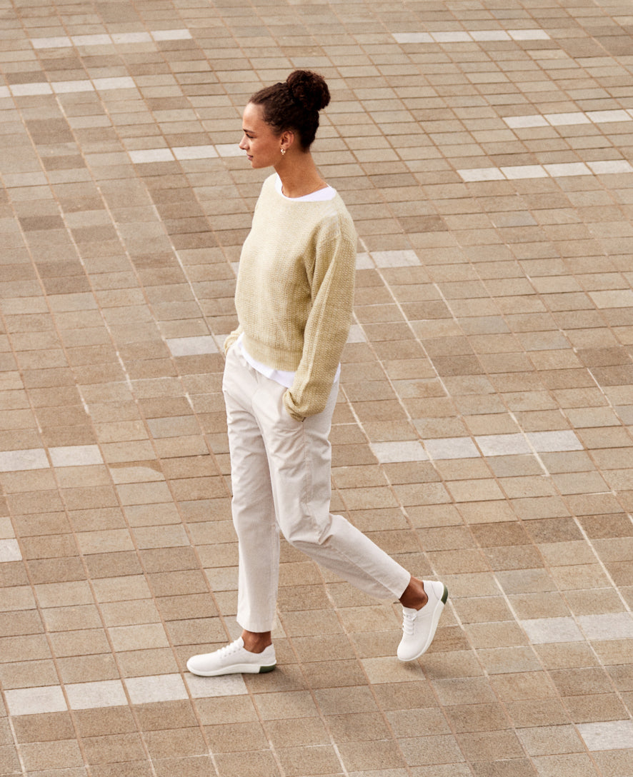 Women's KNX Leather Sneaker | Star White/Star White - Image 7