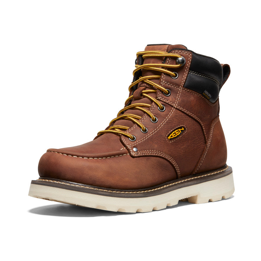 Men's Cincinnati 6 Waterproof 90° Heel Boot (Soft Toe) | Tuscan Red/Sandshell - Image 3