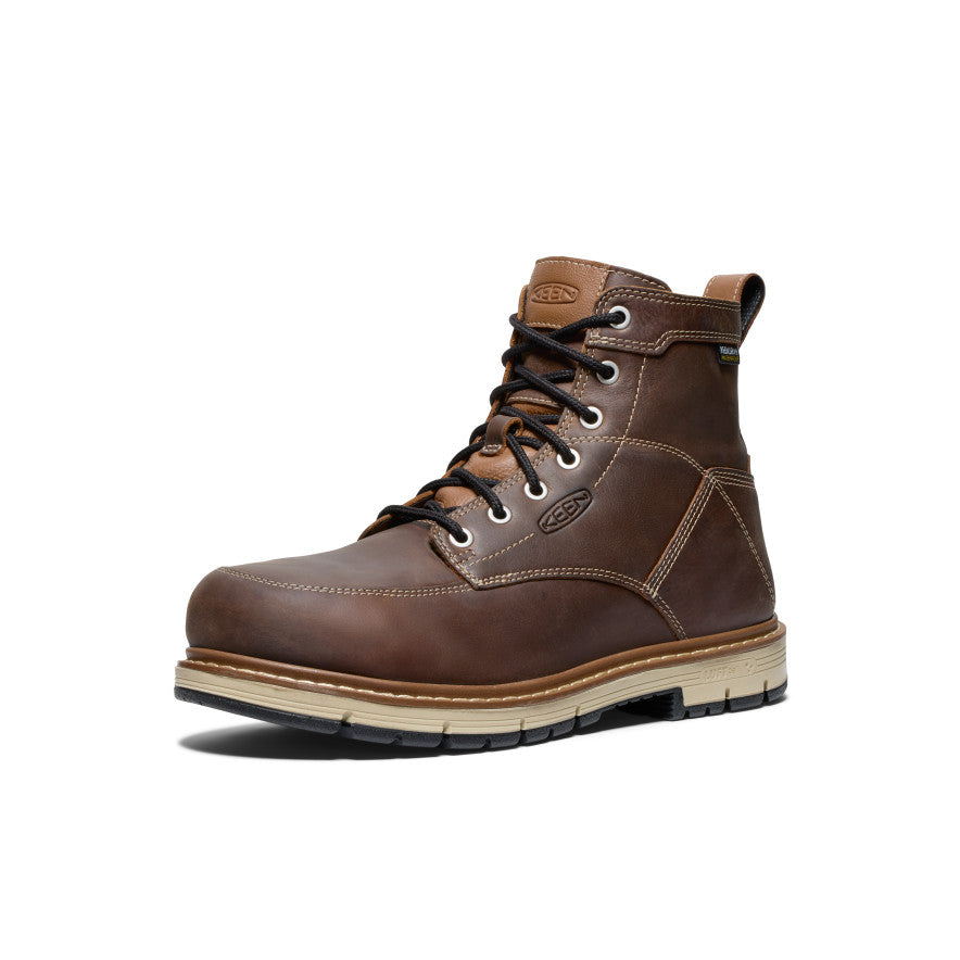 Men's San Jose 6 Waterproof 90° Heel Boot (Aluminum Toe) | Bison/Black - Image 3