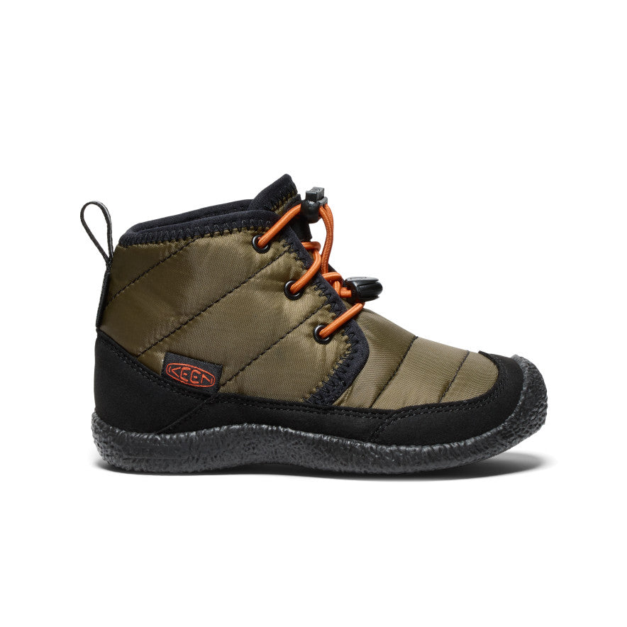 Little Kids' Howser II Waterproof Chukka | Dark Olive/Gold Flame